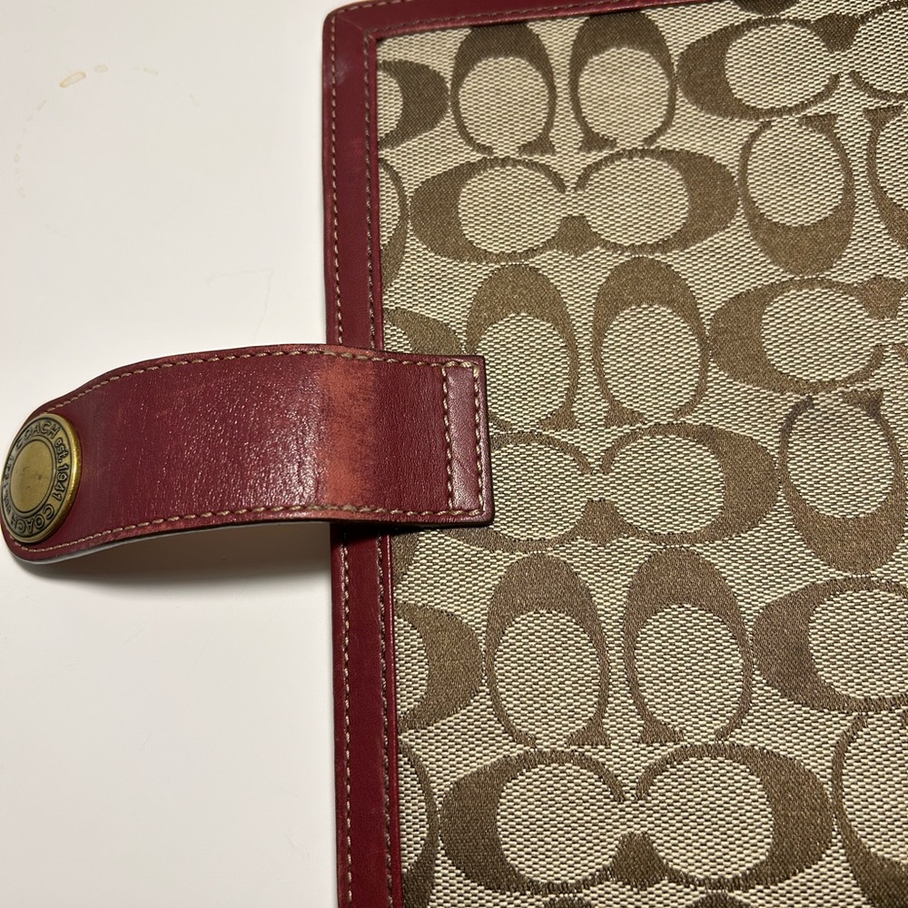 RARE Coach Brown and Maroon Canvas Notebook Cover - Picture 8 of 10